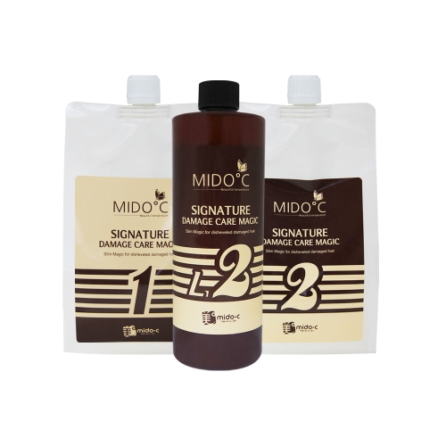 [미도씨] 시그니처 데미지 케어 매직&펌제 1,2제(크림&액상) 500ml 극손상모용 복구 펌,매직 ★10+1 (1개덤)