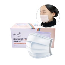 [8661] [미도시] 퓨어쉴드 노밴드 ★끈없는 미용실 마스크 일회용 위생 3중필터 (1세트 50매) - 세로형 가로형