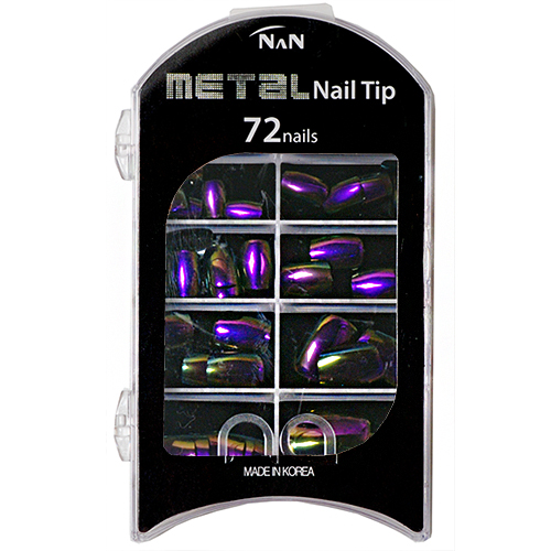 난_메탈릭 네일팁 패디_바이올렛(72팁)